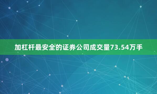 加杠杆最安全的证券公司成交量73.54万手